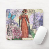 Tapis De Souris Femme victorienne à la mode rouge colorée (Avec souris)