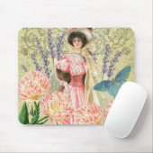 Tapis De Souris Femme victorienne florale rose Régence (Avec souris)