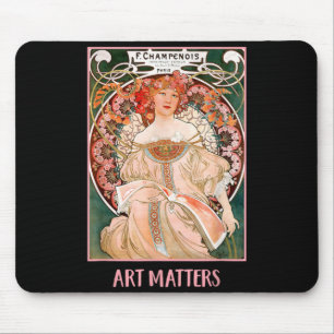 Tapis De Souris Femmes aux fleurs Paris Mucha Art Nouveau Art