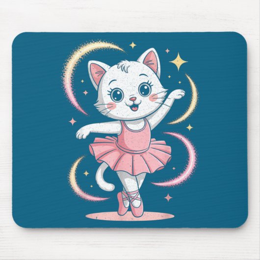 Tapis De Souris Femmes Chat Tutu Danse Ballet (Devant)