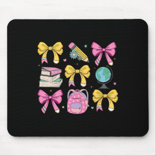 Tapis De Souris Femmes Coquette Rubans à nœud rose Crayon Enseigna