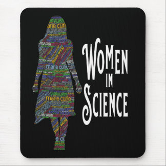 Tapis De Souris Femmes En Science Femme Silhouette Word Remplissag