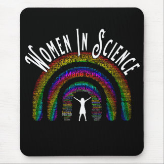 Tapis De Souris Femmes En Science Rainbow Word Conception de rempl