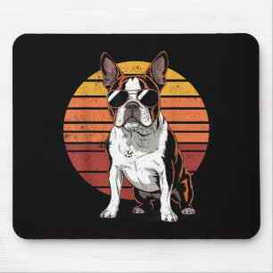 Tapis De Souris Femmes hommes fier terrier de Boston vintage chien