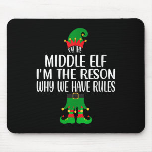 Tapis De Souris FEMMES I'm The Middle Elf Christmas Party Famille