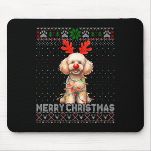 Tapis De Souris Femmes Joyeux Noël Poodle Amoureux des chiens Vila