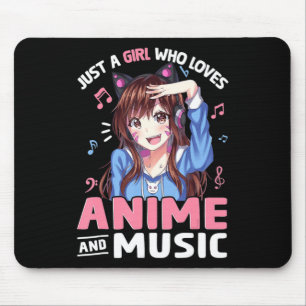Tapis De Souris Femmes Juste une fille qui aime l'Anime et la musi
