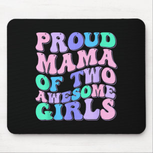 Tapis De Souris Femmes maman de 2 filles deux filles fête des mère