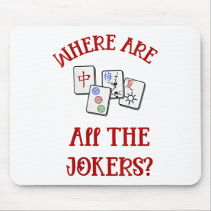 Tapis De Souris Femmes Où Sont Tous Les Jokers Drôle Mahjong V-ne