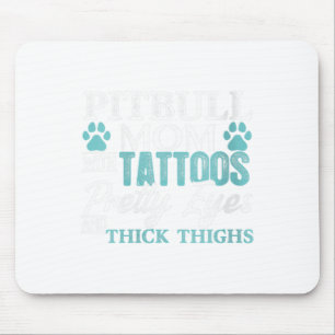 Tapis De Souris Femmes Pitbull Maman Tattoos Amoureux des chiens M