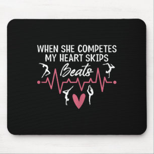 Tapis De Souris Femmes Quand Elle Compete Mon Coeur S'emballe Prou