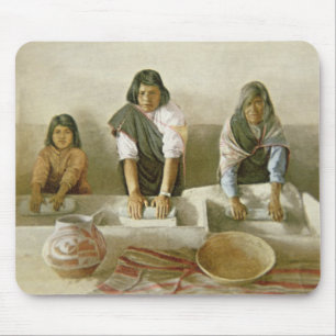 Tapis De Souris Femmes rectifiant le maïs, pueblo de Laguna,