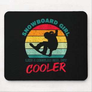 Tapis De Souris Femmes Snowboard Girl Snowboarder Tricks 1