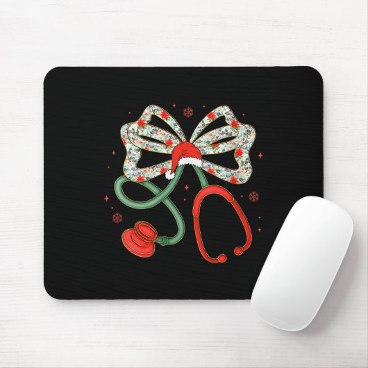 Tapis De Souris Femmes Stethoscope Noël Infirmière de la santé Tra (Avec souris)