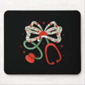 Tapis De Souris Femmes Stethoscope Noël Infirmière de la santé Tra (Devant)