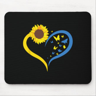 Tapis De Souris Femmes Tournesol Amour Cœur Je Suis Avec L'Ukraine
