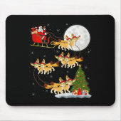 Tapis De Souris Fennec Fox Santa Sleigh Flying Funny Magical Chris (Devant)