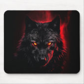 Tapis De Souris Fenrir - Loup noir aux yeux rouges (Devant)