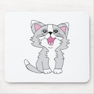 Tapis De Souris Fer Cute Chat esthétique Happy Chat Clipart Dessin