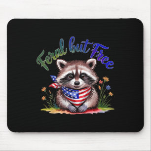 Tapis De Souris Feral Mais Gratuitement Funky Raccoon 4 juillet Fe