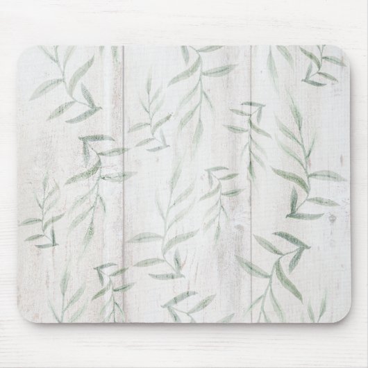 Tapis De Souris Ferme Blanc Bois Rustique Feuilles (Devant)