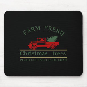 Tapis De Souris Ferme Frais Vintage Clic Camion Près Arbres