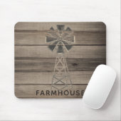 Tapis De Souris Ferme Rustique Bois Patiné Pays Wind Mill (Avec souris)