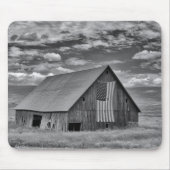 Tapis De Souris Fermes | BW American Flag Barn Scene (Devant)
