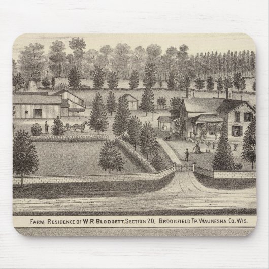 Tapis De Souris Fermes et résidences de WR Blodgett et du GC Daubn (Devant)