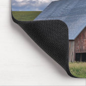 Tapis De Souris Fermes | Grange rouge rustique avec drapeau améric (Coin)