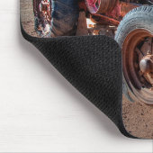 Tapis De Souris Fermes | Tracteur d'antiquité rouillé (Coin)