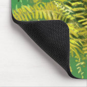 Tapis De Souris Ferne, frondes, fleuris, vert jaune doré vert (Coin)