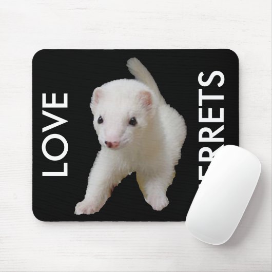 Tapis De Souris Ferret Bébé Blanc (Avec souris)