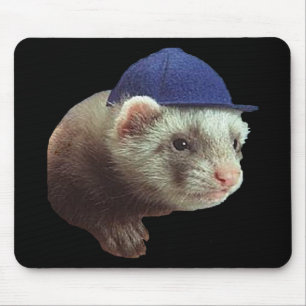 Tapis De Souris Ferret portant Casquette