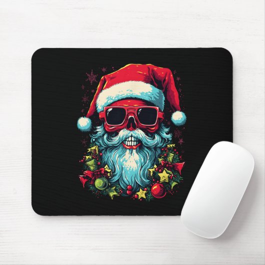 Tapis De Souris Festif Edge Edgy Crâne de Noël Design graphique (Avec souris)
