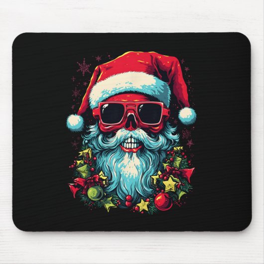 Tapis De Souris Festif Edge Edgy Crâne de Noël Design graphique (Devant)