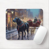 Tapis De Souris Festive de Noël au Labrador noir (Avec souris)