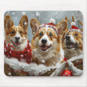 Tapis De Souris Festive de Noël de Chien de Corgi (Devant)