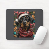Tapis De Souris Festive Doberman With Santa Hat Snowy Winter Chris (Avec souris)