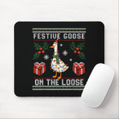 Tapis De Souris Festive Goose On The Loose Funny Ugly Sweater Chri (Avec souris)