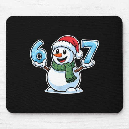Tapis De Souris Festive Snowman Christmas Winter Cheer 67 Number  (Devant)