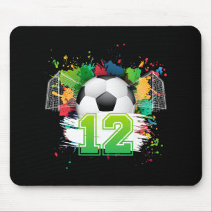 Tapis De Souris Fête d'anniversaire de football 12 ans 12 ans Joue