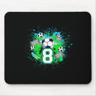Tapis De Souris Fête d'anniversaire de football 8 ans Joueur de fo
