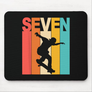 Tapis De Souris Fête d'anniversaire de skateboard de 7 ans pour je