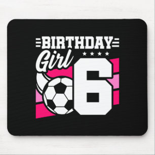 Tapis De Souris Fête de football de 6 ans 6e anniversaire fille