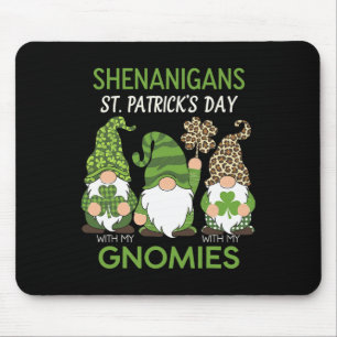 Tapis De Souris Fête de la Saint-Patrick Chanceux Trèfle Gnomes Lé