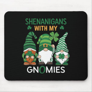 Tapis De Souris Fête de la Saint-Patrick Shamrock Chanceux Gnomes