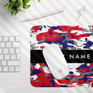 Tapis De Souris Fête de l'Indépendance Camouflage Votre nom Person