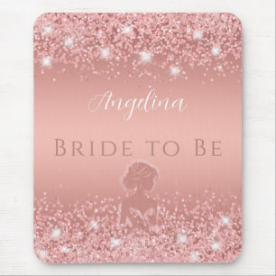 Tapis De Souris Fête de mariage chic rose gold luxueux et scintill