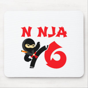 Tapis De Souris Fête de Ninja Karaté de 6 ans Enfants T-shirt de 6